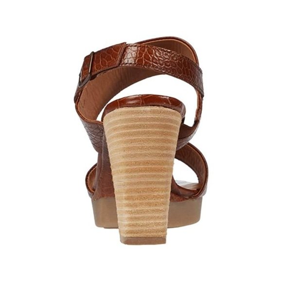 🆕PAUL GREEN Amanda Croc Slingback Platform Sandal Shoes 7 Brown - Picture 5 of 13